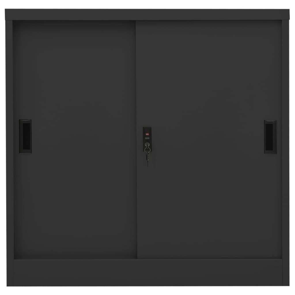 Büroschrank mit Schiebetür Anthrazit 90x40x90 cm Stahl