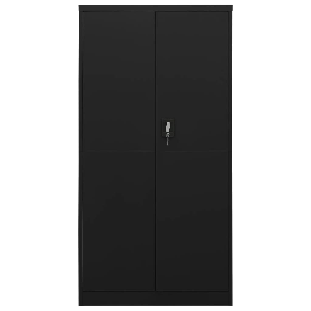 Schließfachschrank Schwarz 90x40x180 cm Stahl