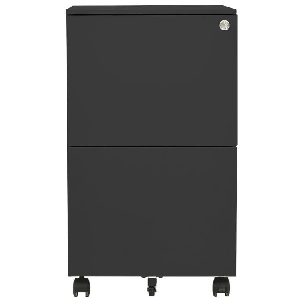 Aktenschrank mit Rollen Anthrazit 39x45x67 cm Stahl