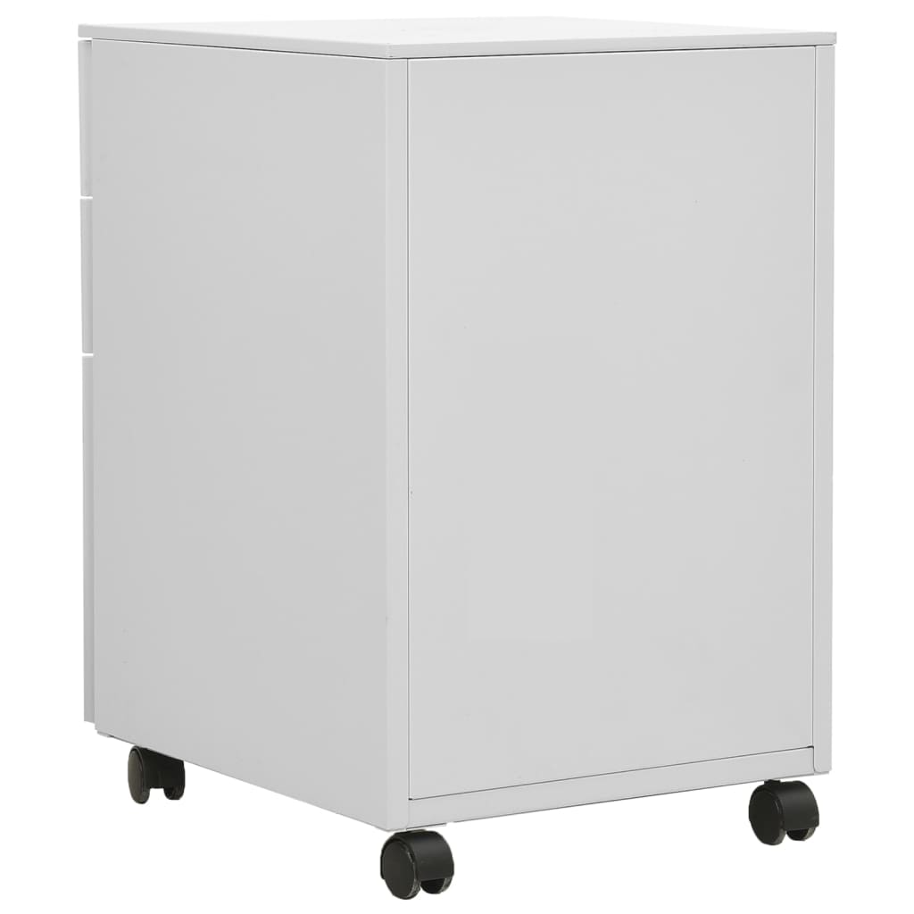 Aktenschrank mit Rollen Hellgrau 39x45x60 cm Stahl