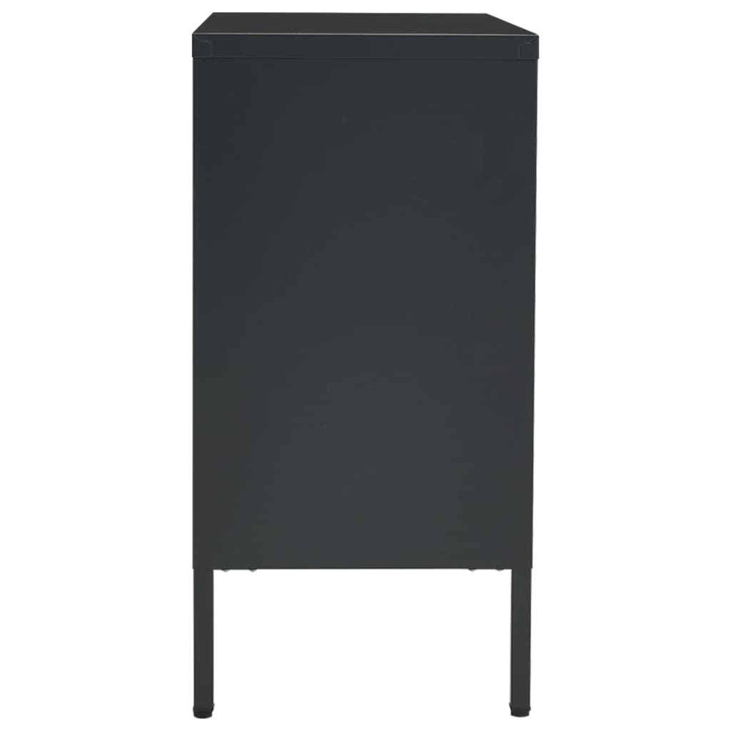 Sideboard Anthrazit 75x35x70 cm Stahl und Hartglas