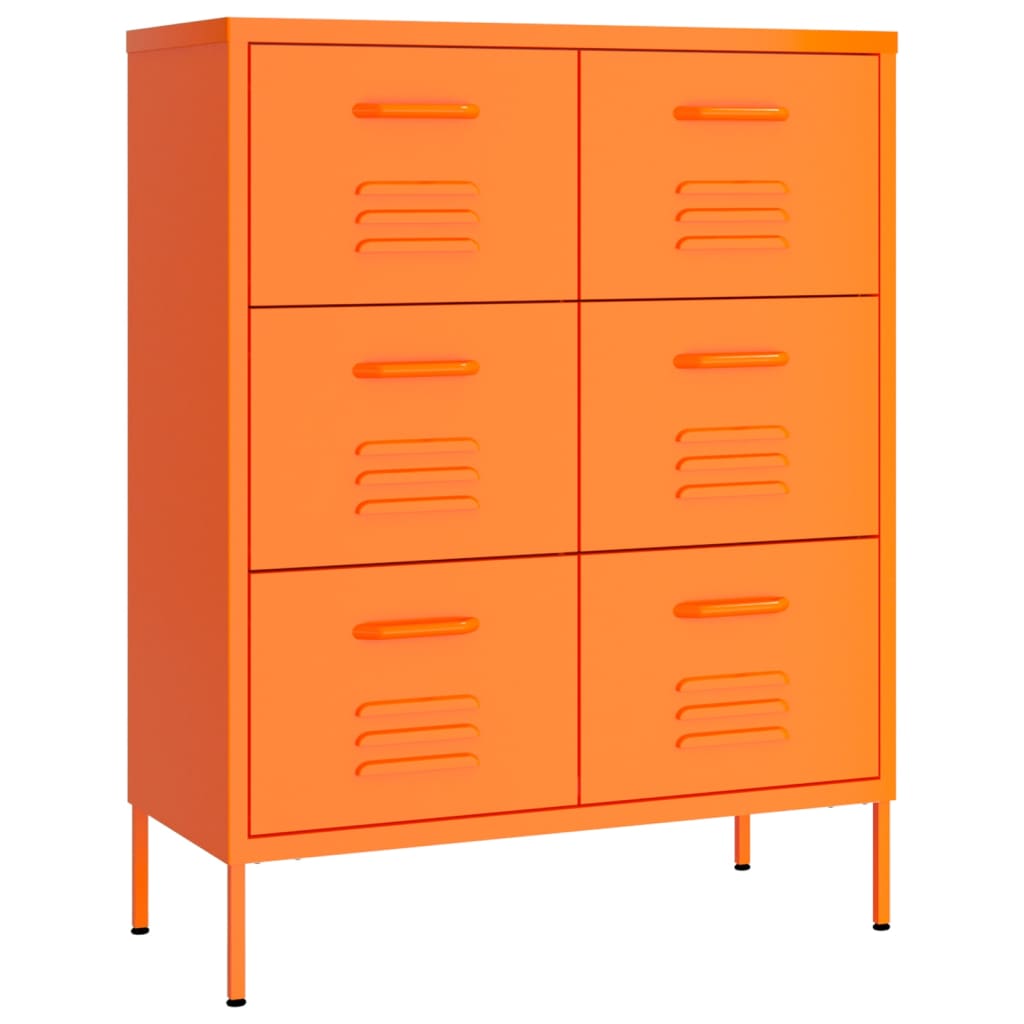 Schubladenschrank Orange 80x35x101,5 cm Stahl