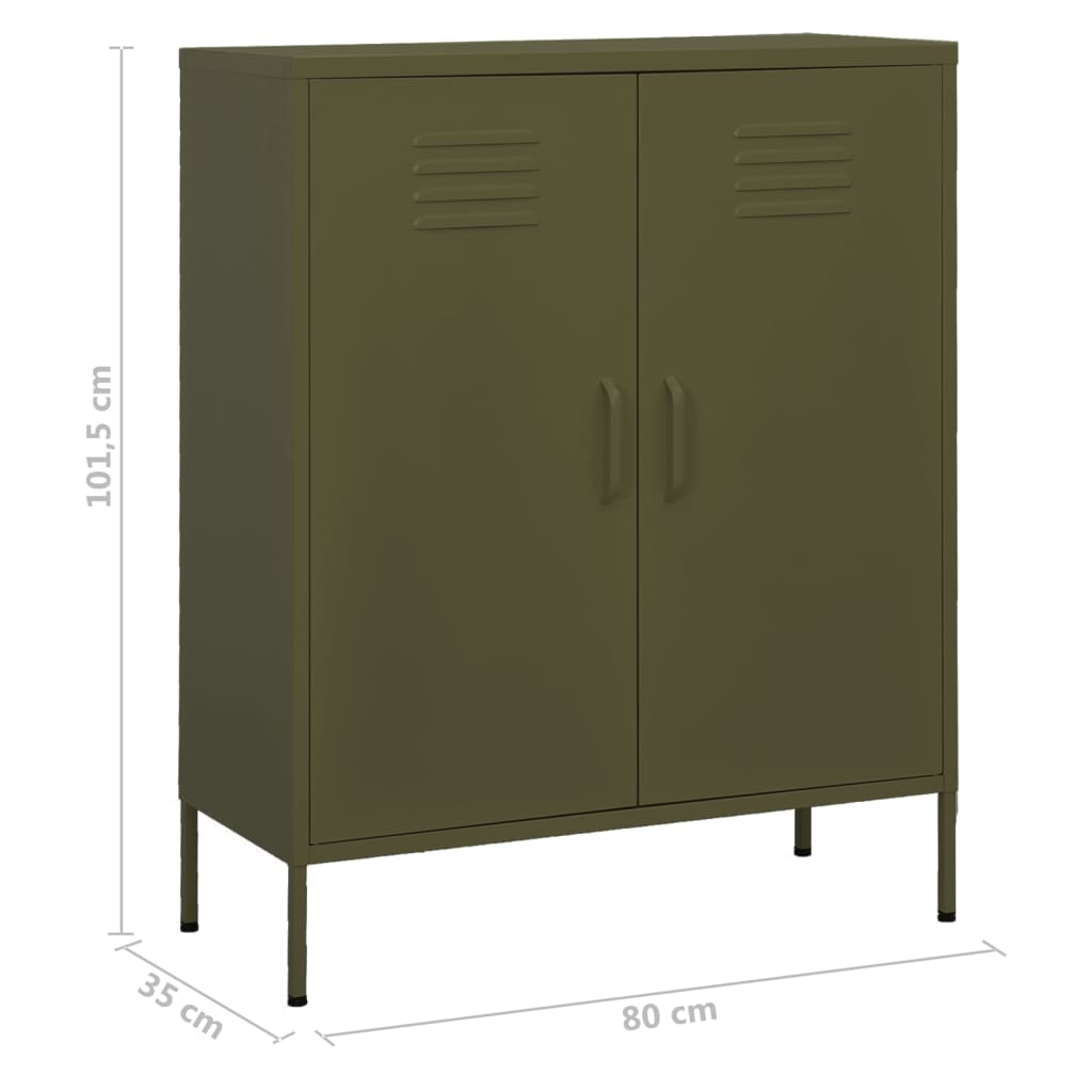 Lagerschrank Olivgrün 80x35x101,5 cm Stahl