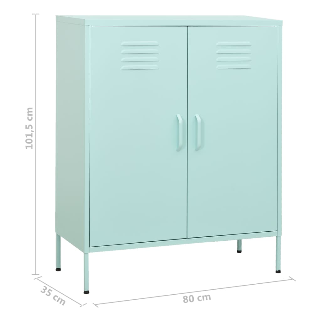 Lagerschrank Minzgrün 80x35x101,5 cm Stahl