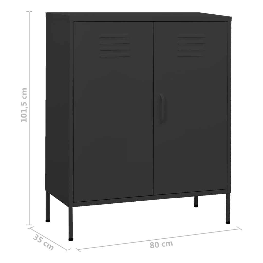 Lagerschrank Anthrazit 80x35x101,5 cm Stahl