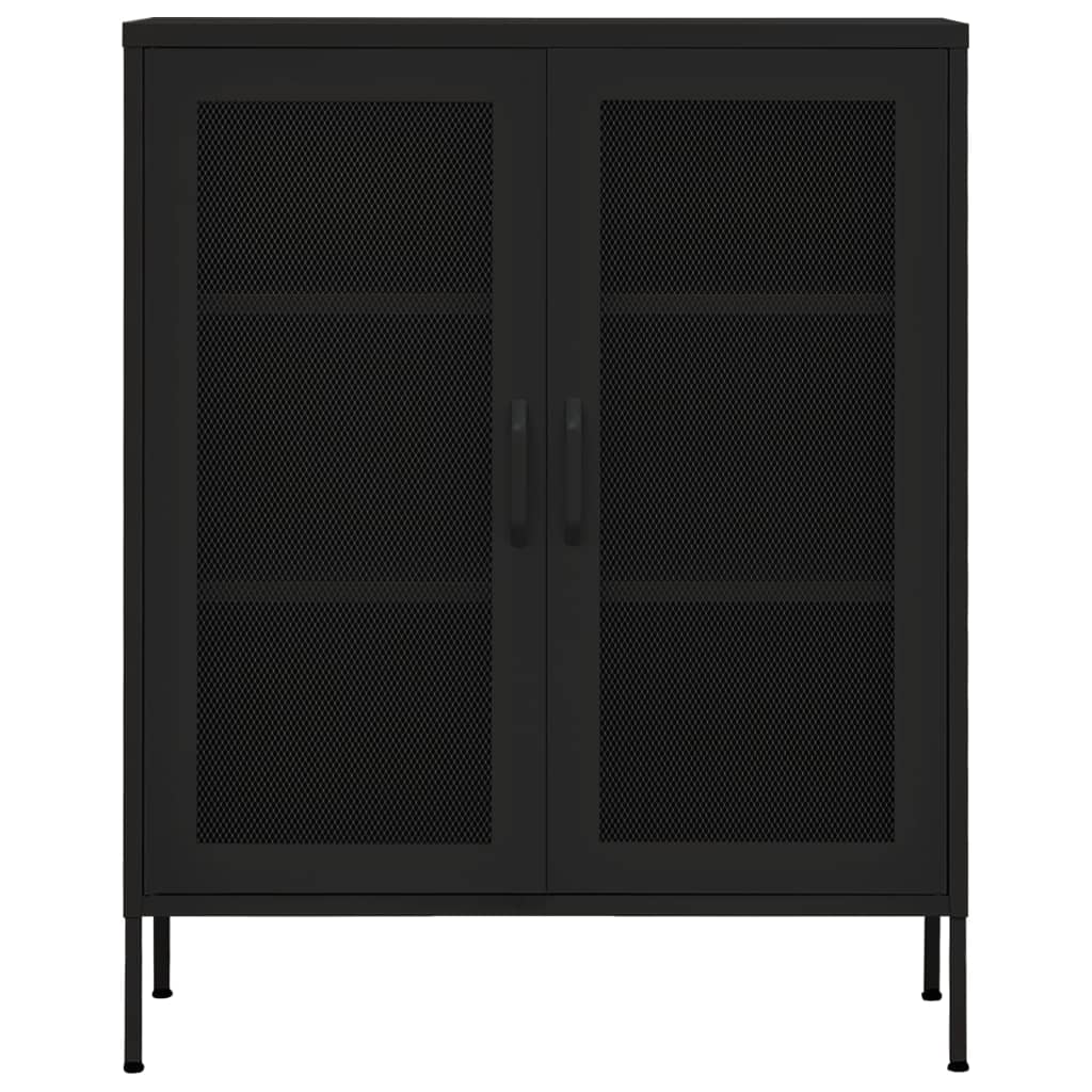 Lagerschrank Schwarz 80x35x101,5 cm Stahl