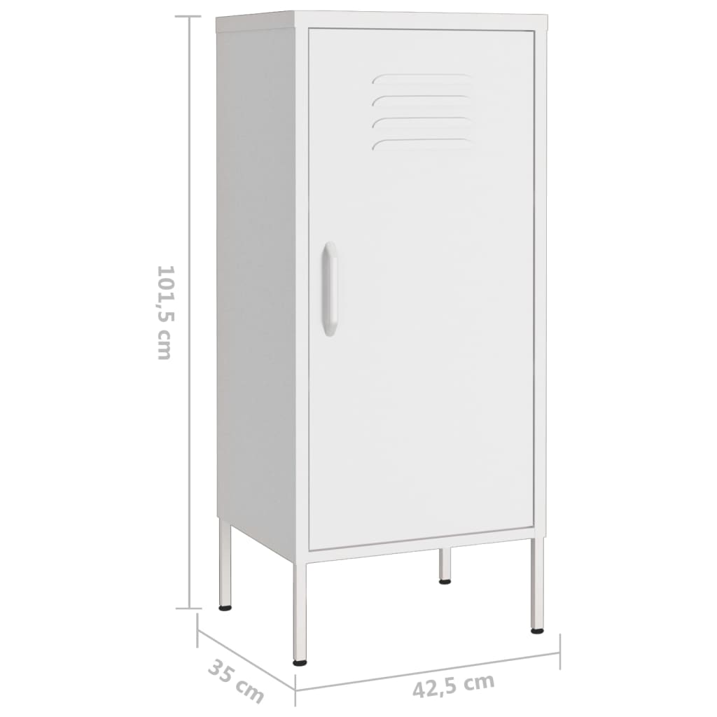 Lagerschrank Weiß 42,5x35x101,5 cm Stahl