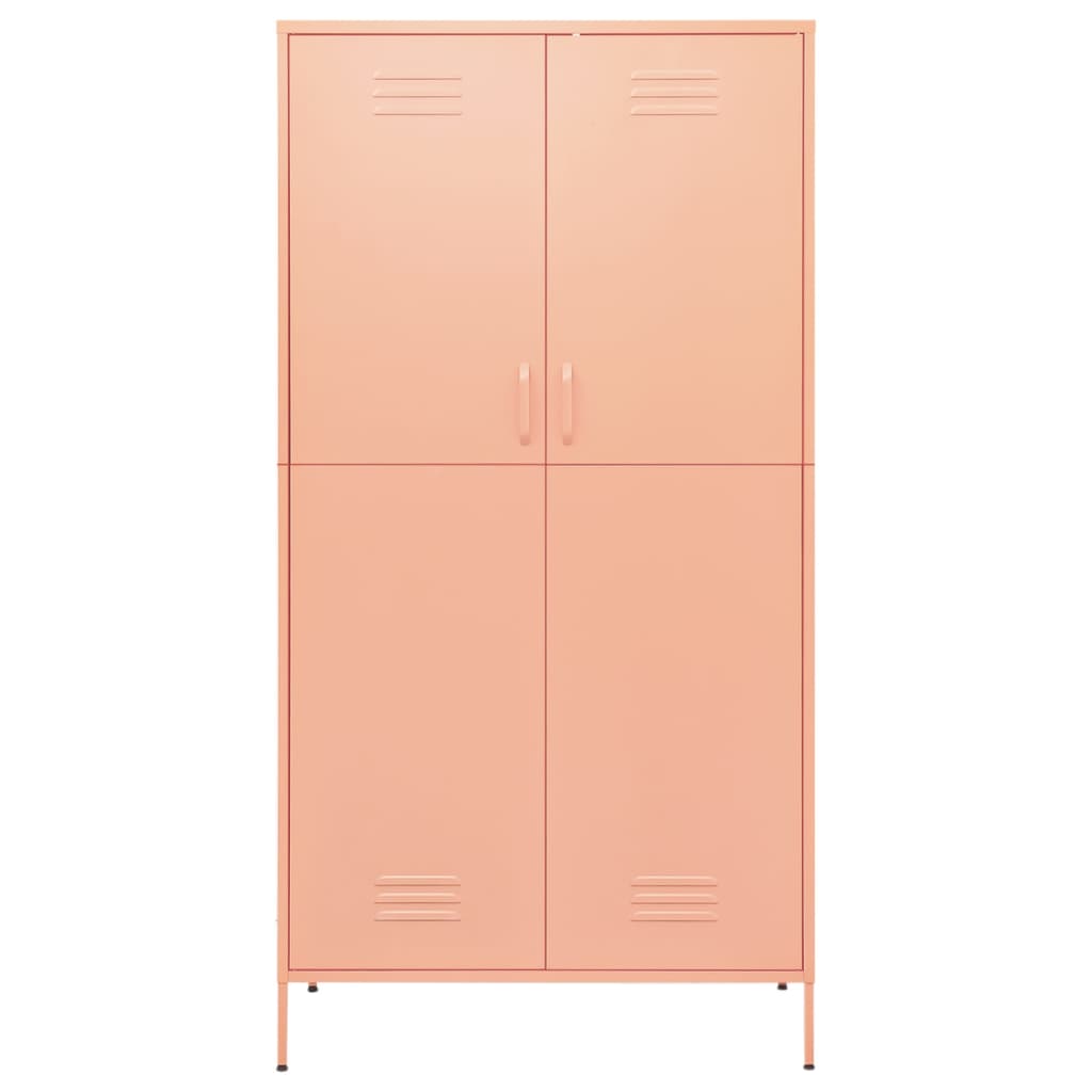 Kleiderschrank Rosa 90x50x180 cm Stahl