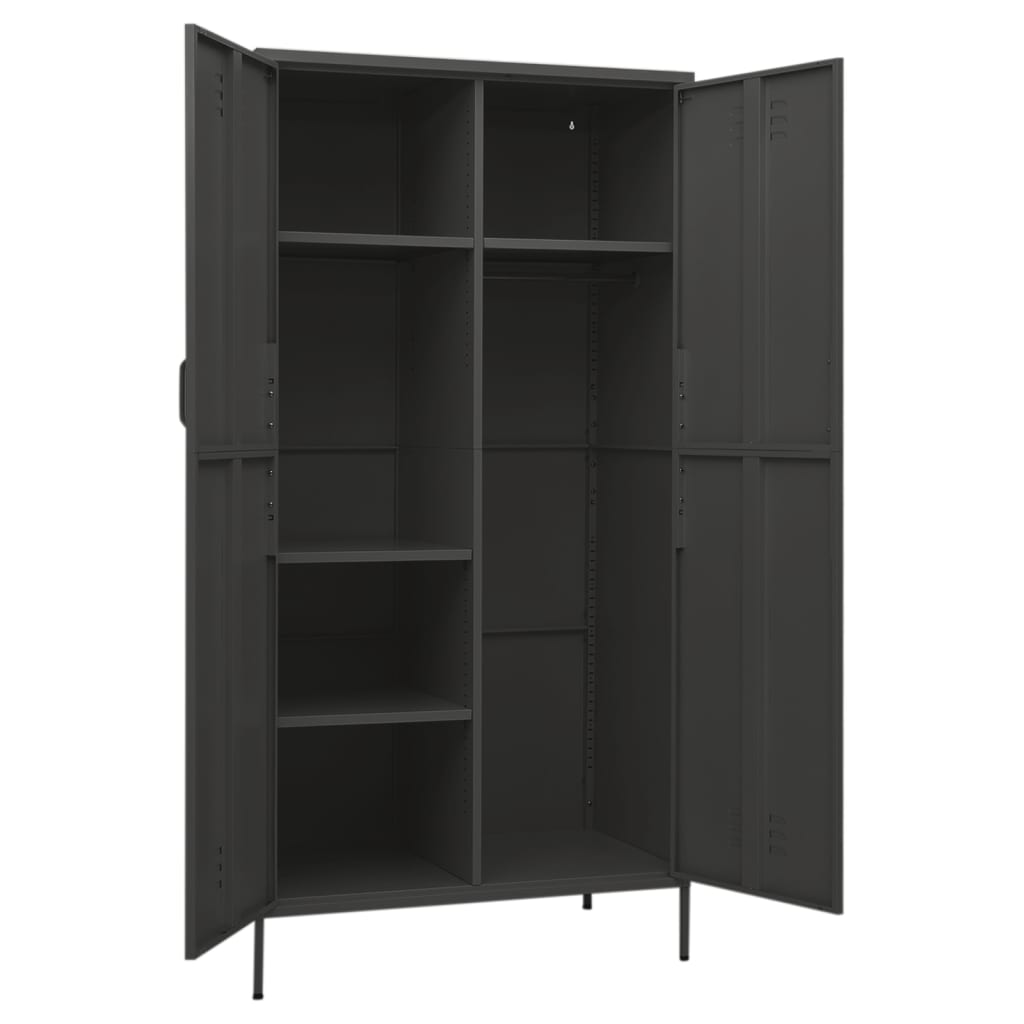 Kleiderschrank Anthrazit 90x50x180 cm Stahl