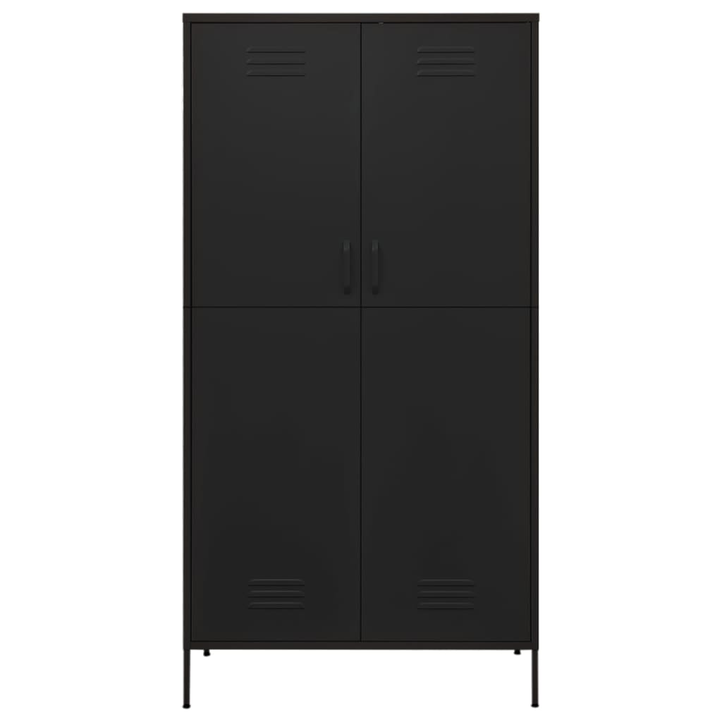 Kleiderschrank Schwarz 90x50x180 cm Stahl