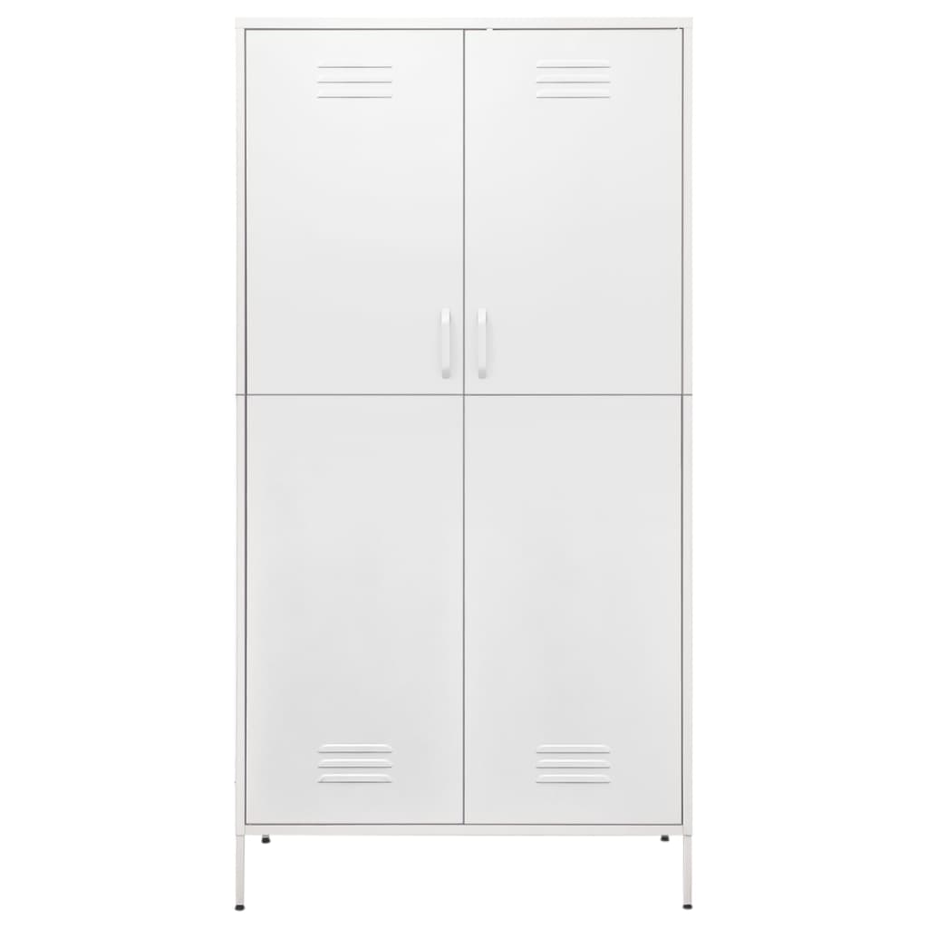 Kleiderschrank Weiß 90x50x180 cm Stahl