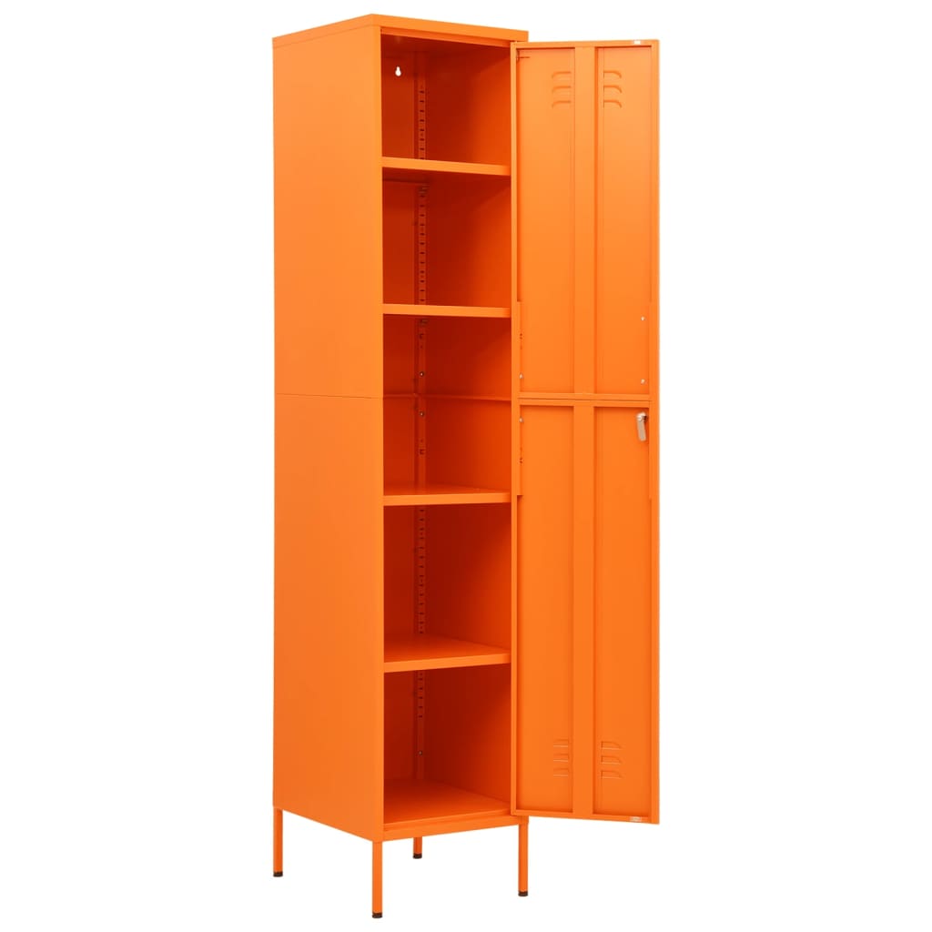 Schließfachschrank Orange 35x46x180 cm Stahl