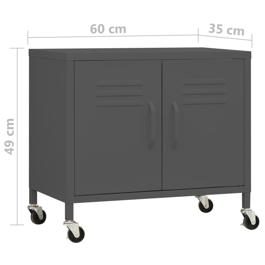 Lagerschrank Anthrazit 60x35x56 cm Stahl