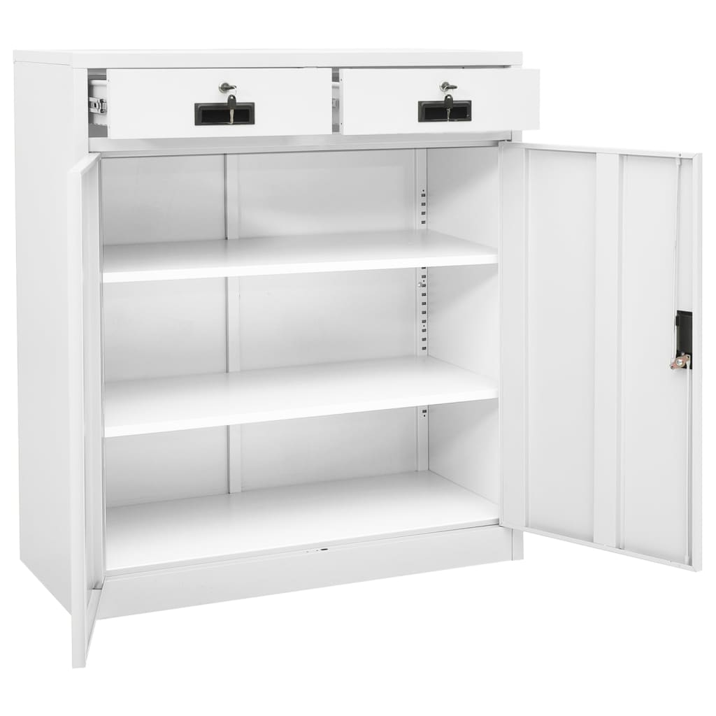 Büroschrank Weiß 90x40x102 cm Stahl