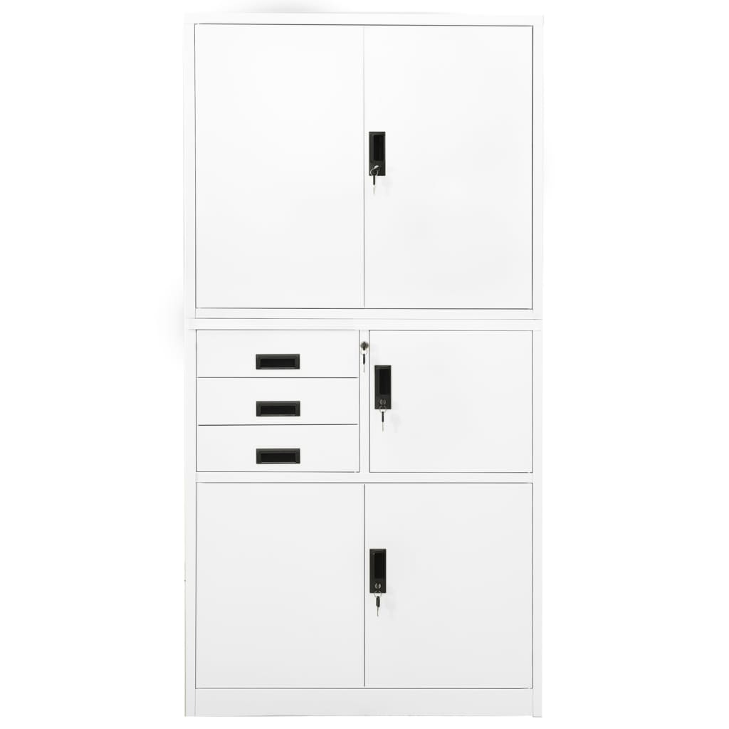 Büroschrank Weiß 90x40x180 cm Stahl