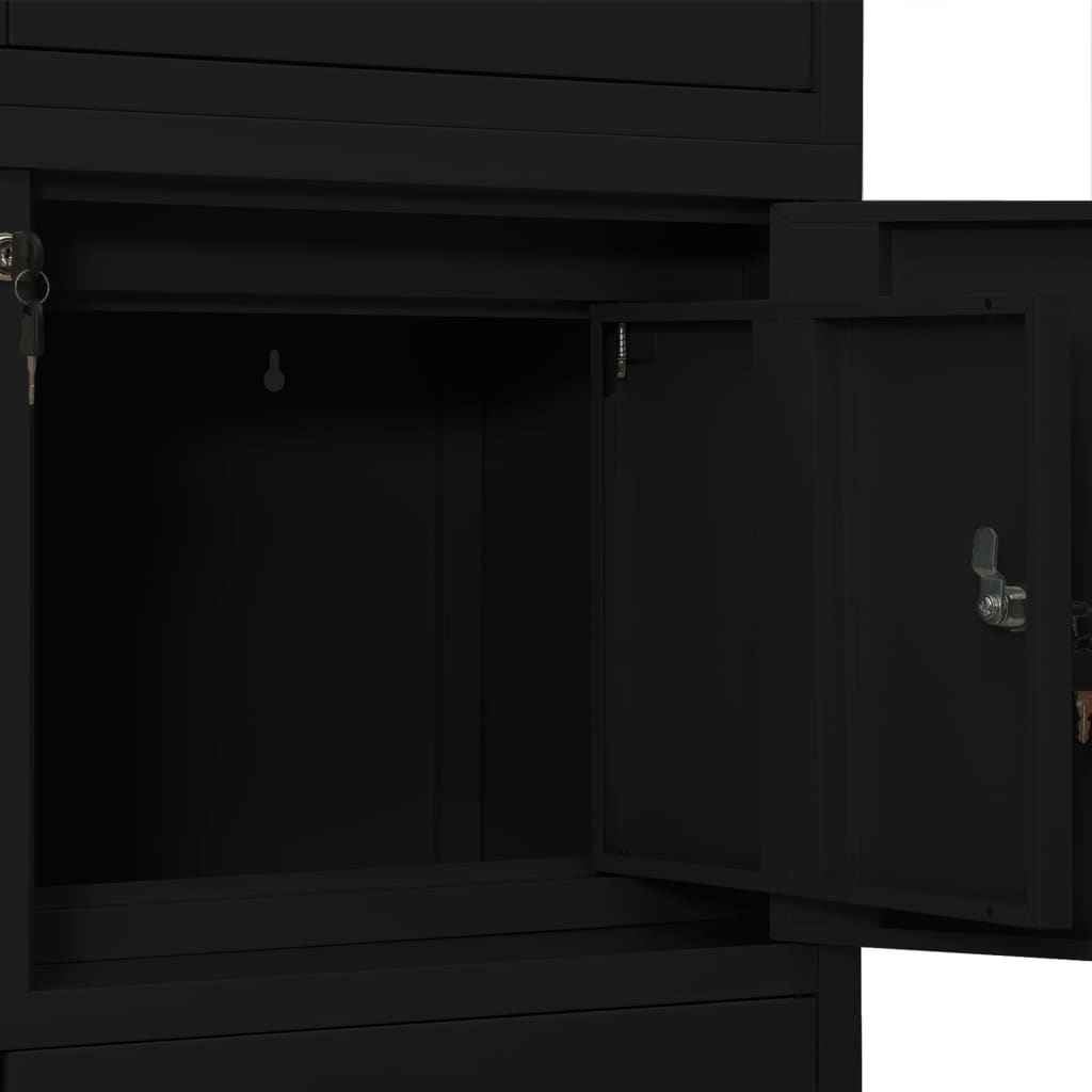 Büroschrank Schwarz 90x40x180 cm Stahl