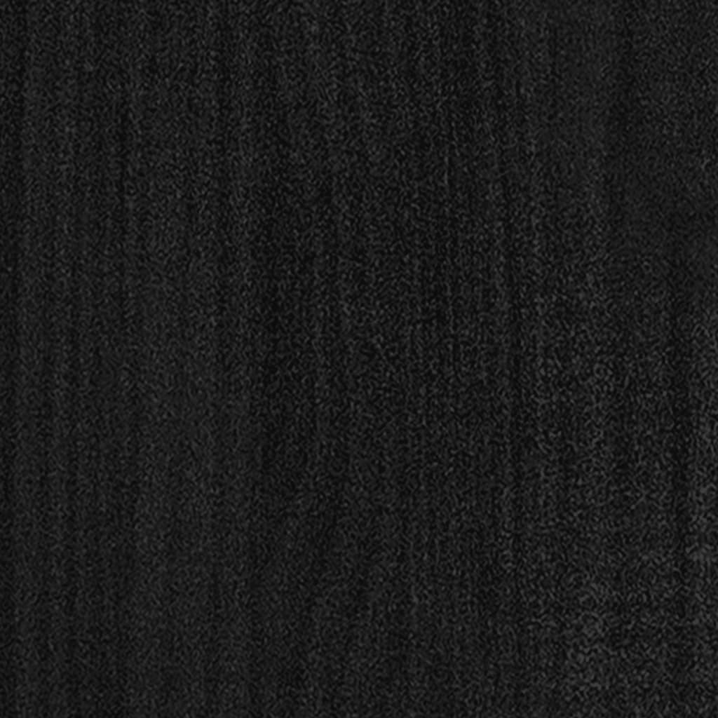 Bücherregal 4 Böden Schwarz 40x30x140 cm Massivholz Kiefer