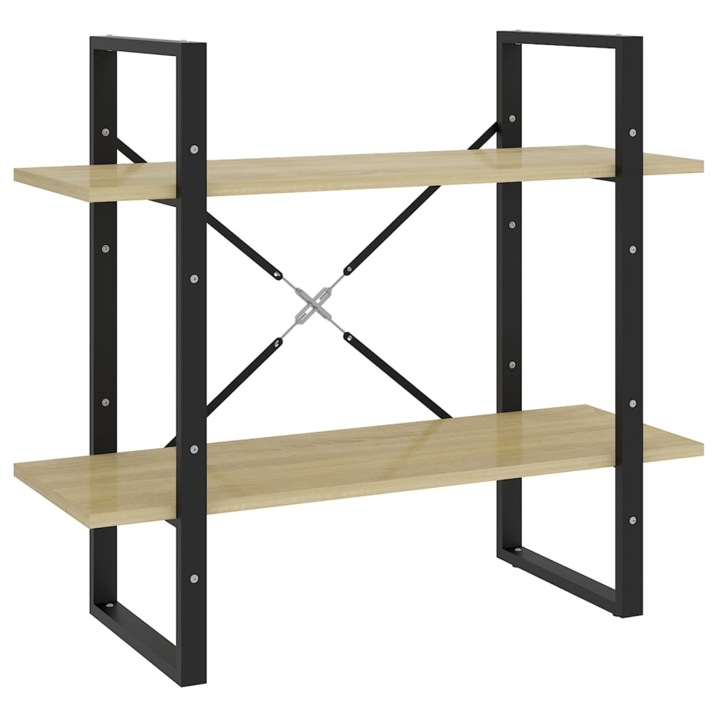 Bücherregal 2 Fächer Sonoma-Eiche 80x30x70 cm Holzwerkstoff