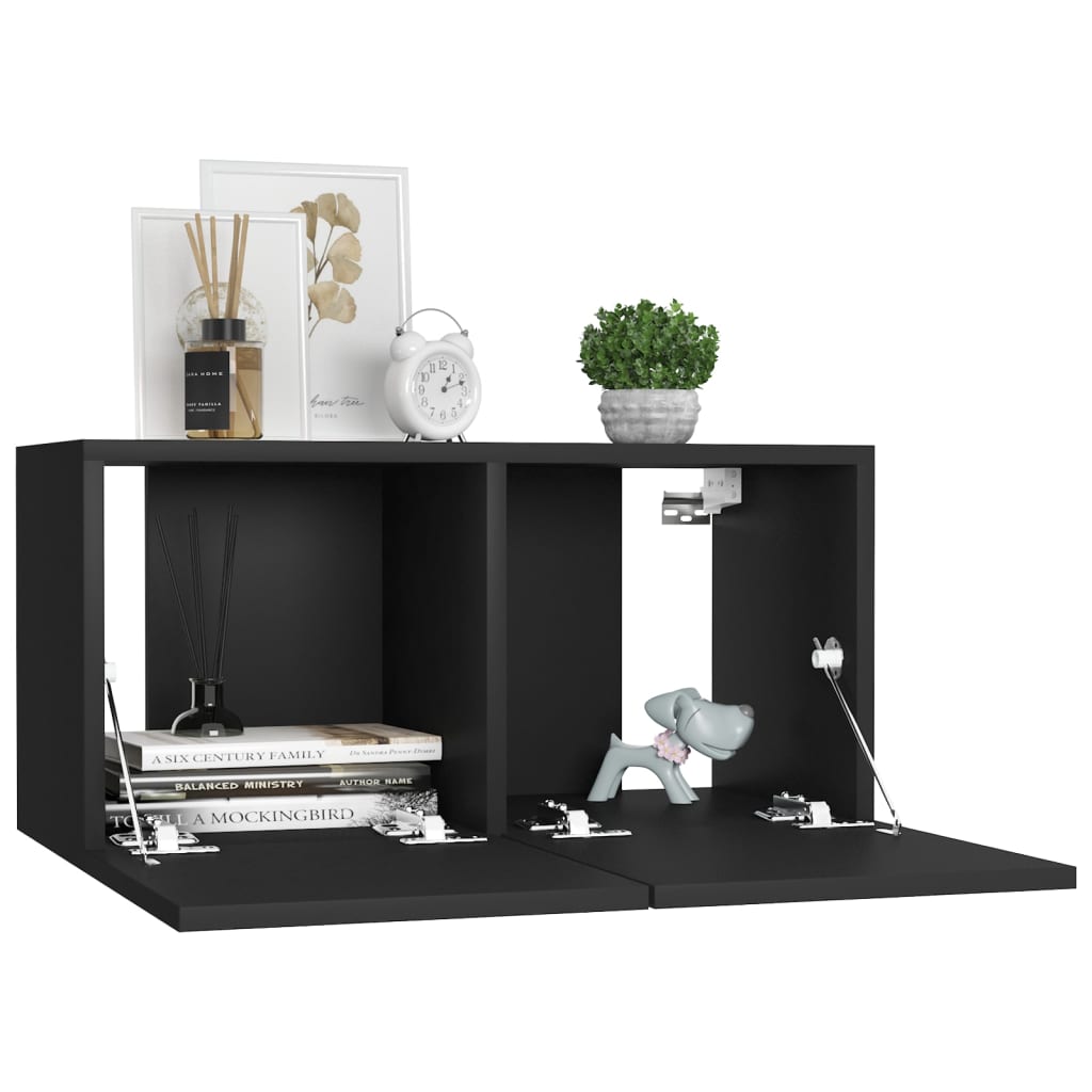 3-tlg. TV-Schrank-Set Schwarz Holzwerkstoff