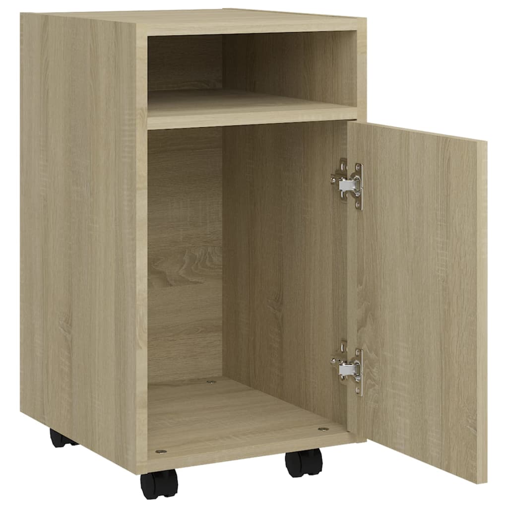 Beistellschrank mit Rollen Sonoma-Eiche 33x38x60 cm