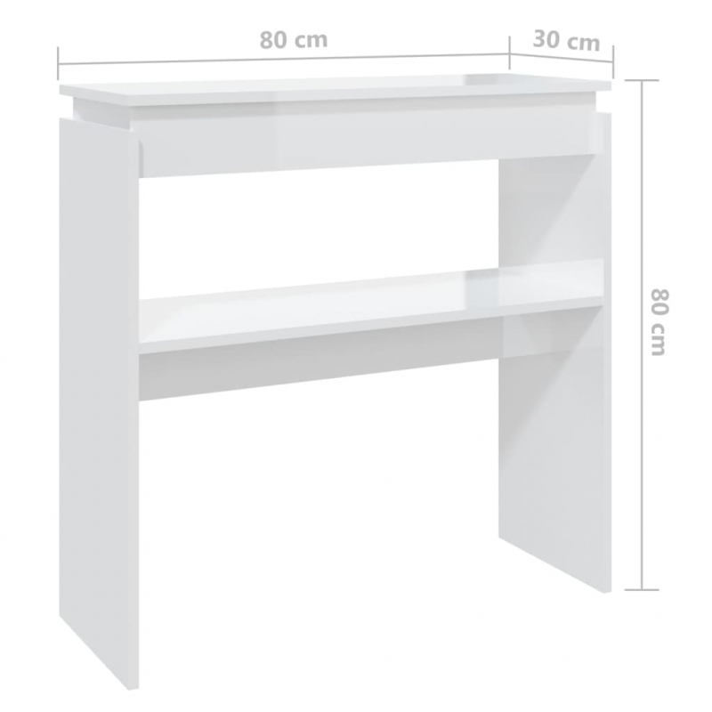 Konsolentisch Hochglanz-Weiß 80x30x80 cm Holzwerkstoff