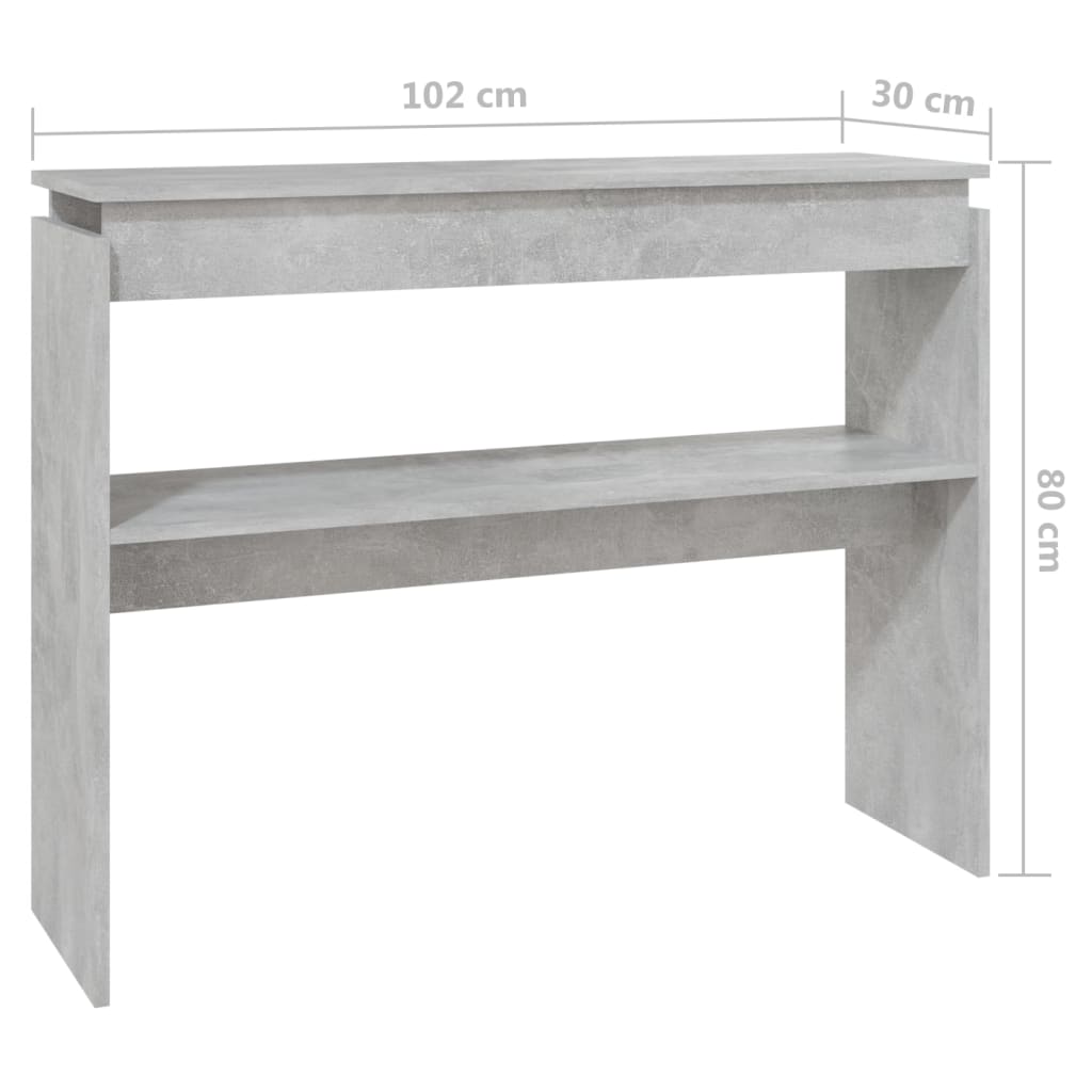 Konsolentisch Betongrau 102x30x80 cm Holzwerkstoff