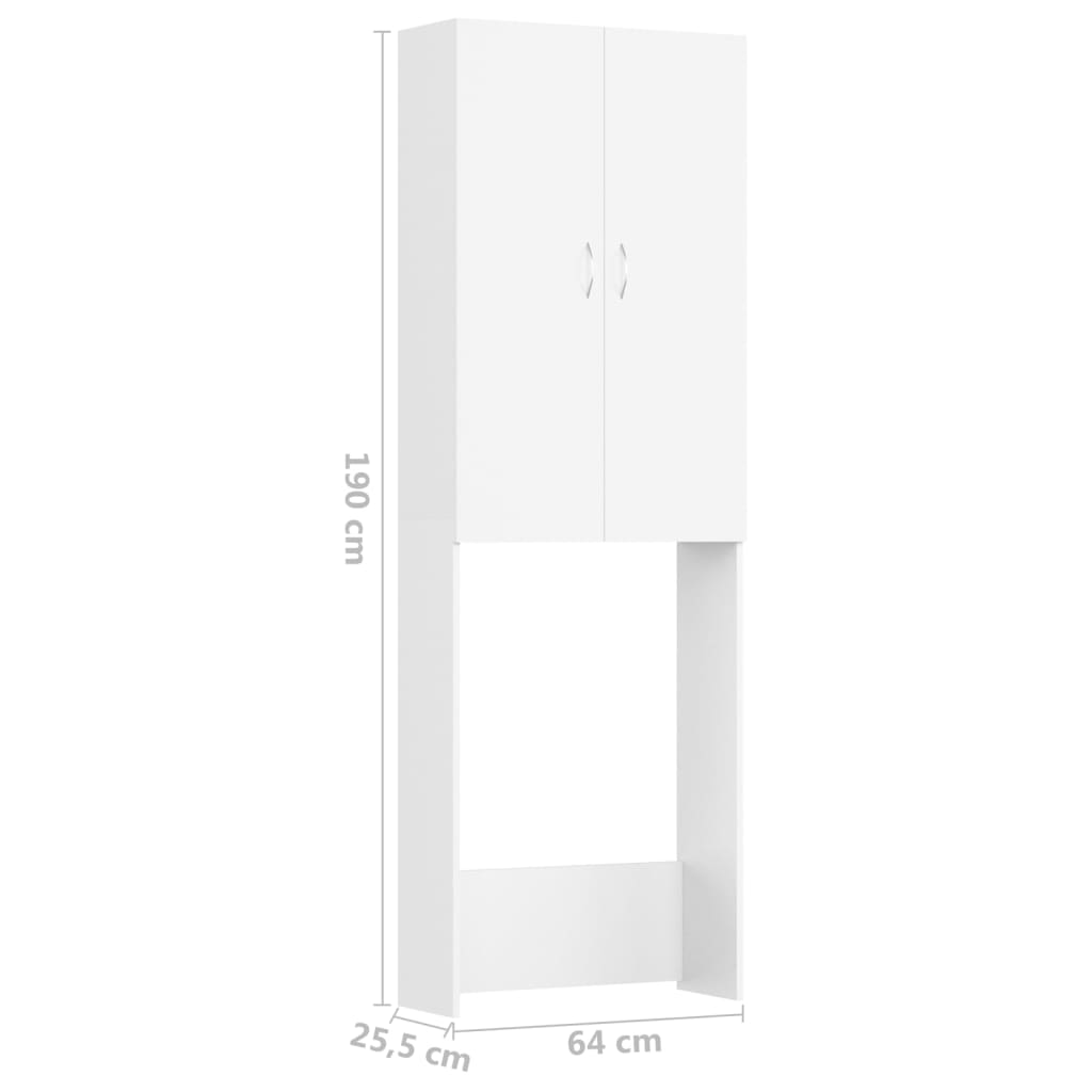 Waschmaschinenschrank Weiß 64x25,5x190 cm