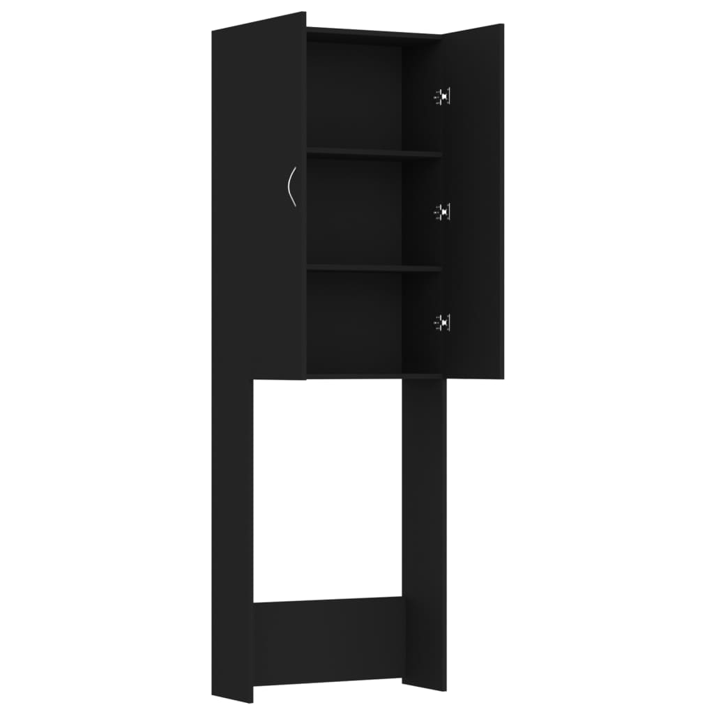 Waschmaschinenschrank Schwarz 64x25,5x190 cm