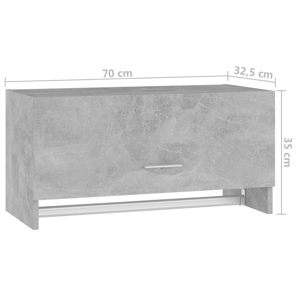 Kleiderschrank Betongrau 70x32,5x35cm Holzwerkstoff