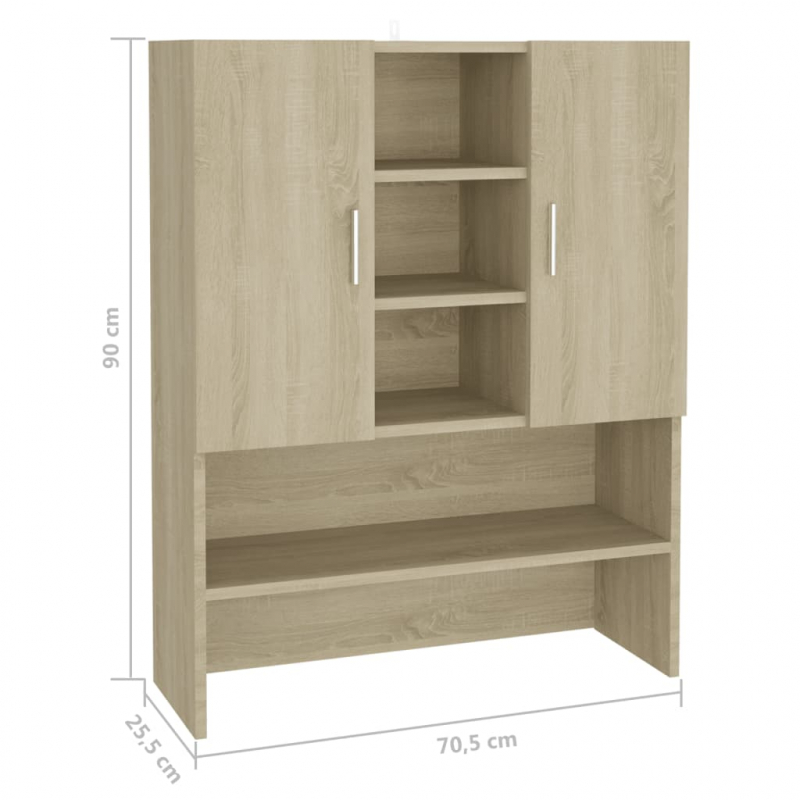 Waschmaschinenschrank Sonoma-Eiche 70,5x25,5x90 cm