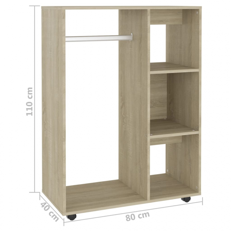 Kleiderschrank Sonoma-Eiche 80x40x110 cm Holzwerkstoff