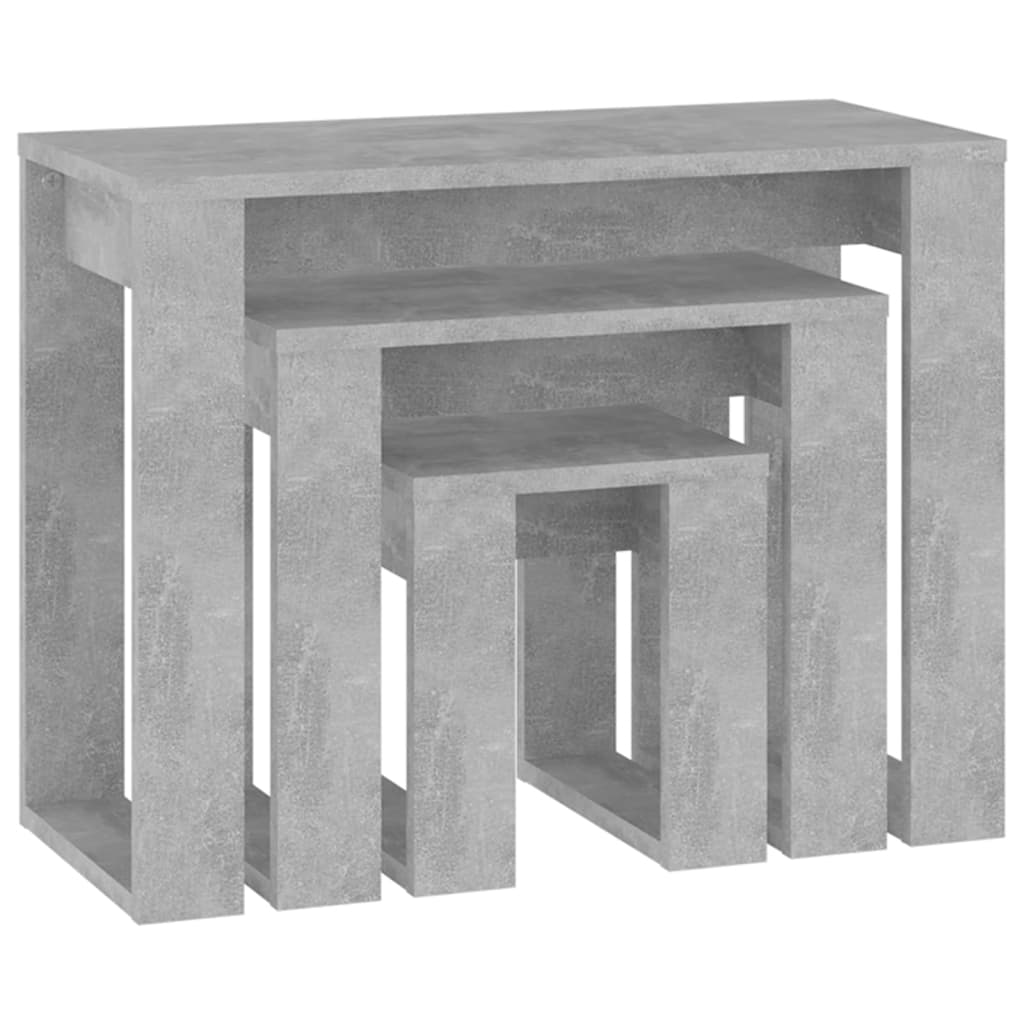 Satztische 3-tlg. Betongrau Holzwerkstoff