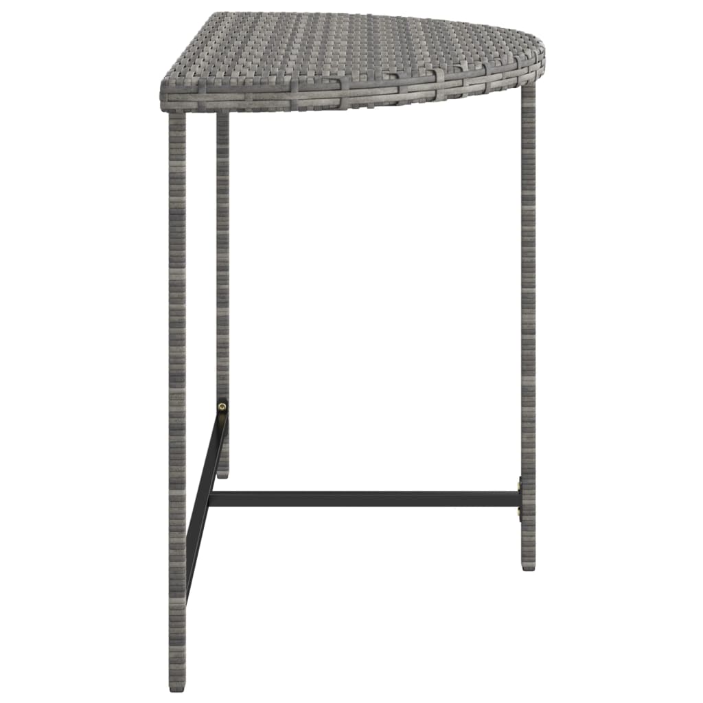 Gartentisch Grau 100x50x75 cm Poly Rattan