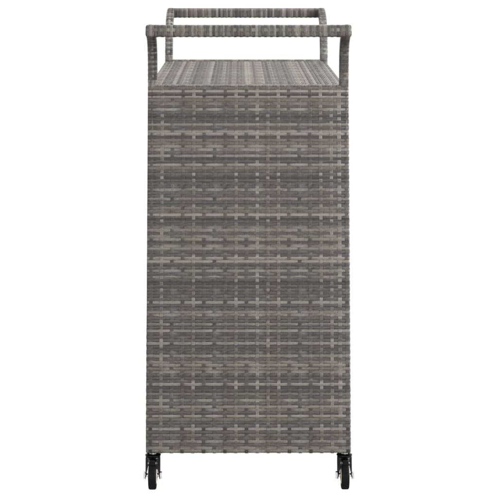 Barwagen mit Schublade Grau 100x45x97 cm Poly Rattan