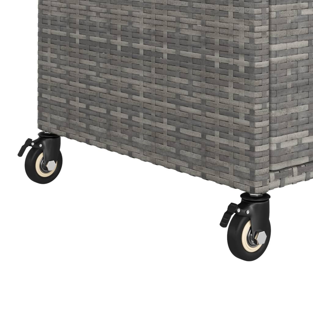 Barwagen mit Schublade Grau 100x45x97 cm Poly Rattan