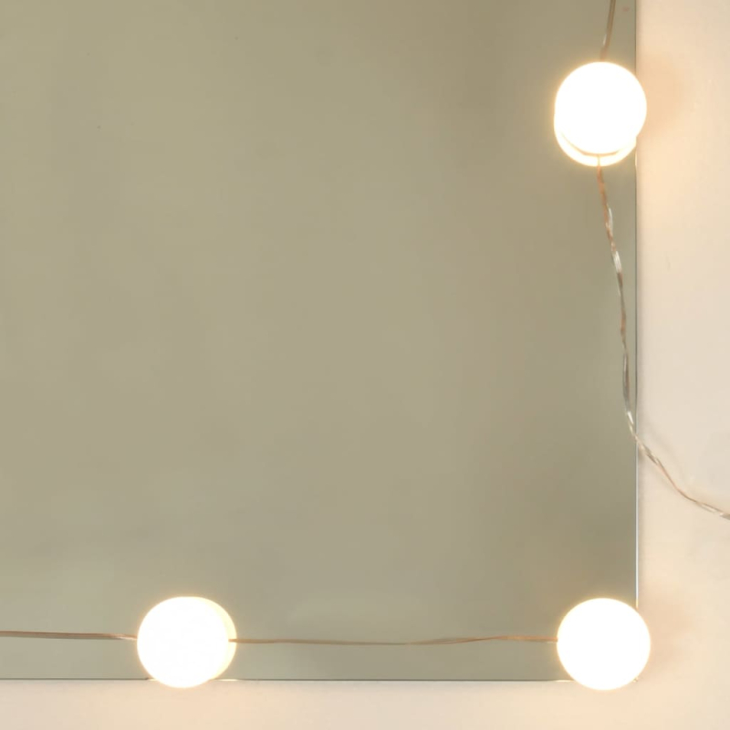 Schminktisch mit LED-Leuchten Schwarz 74,5x40x141 cm