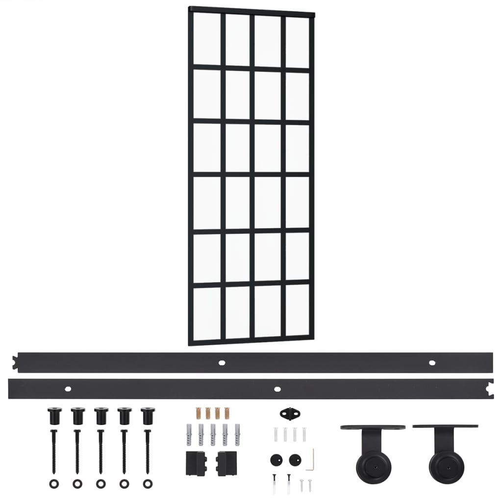 Schiebetür mit Beschlag ESG-Glas & Aluminium 76x205 cm