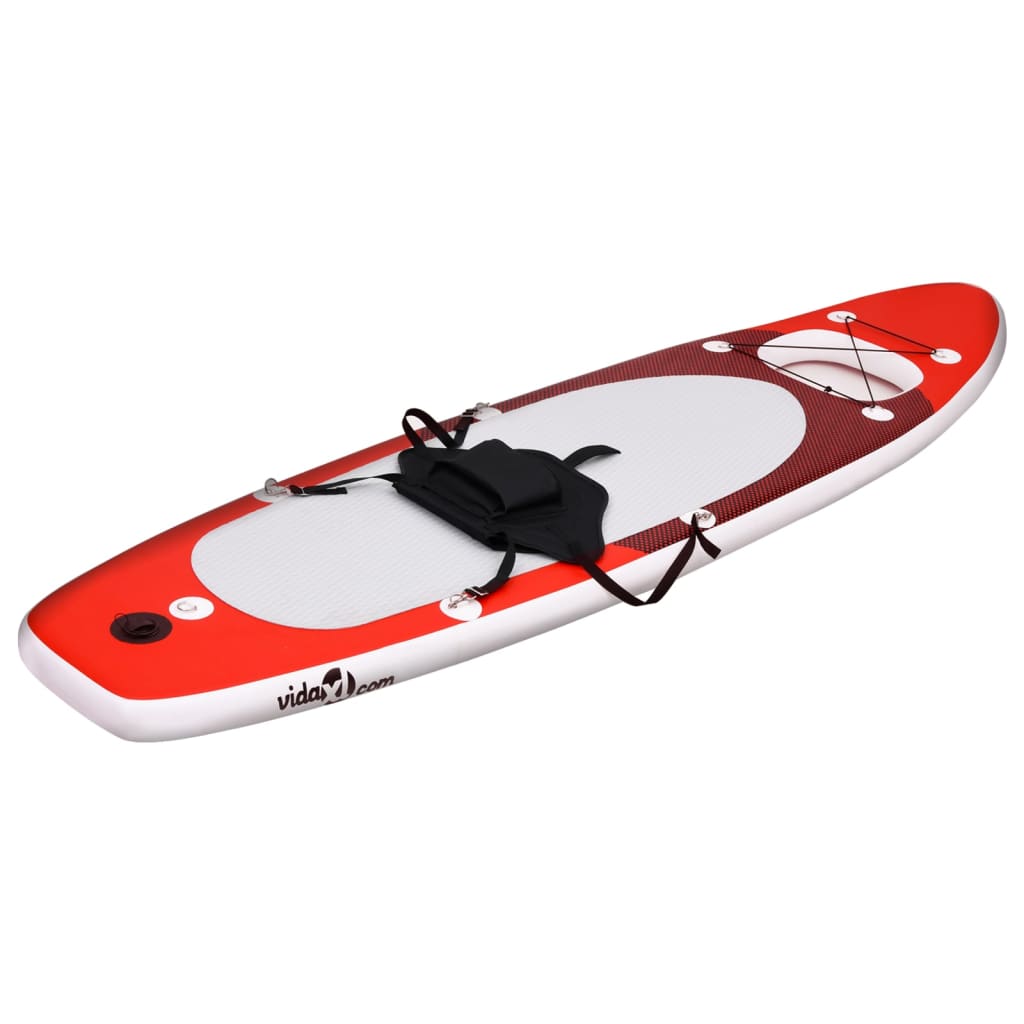 SUP-Board-Set Aufblasbar Rot 330x76x10 cm