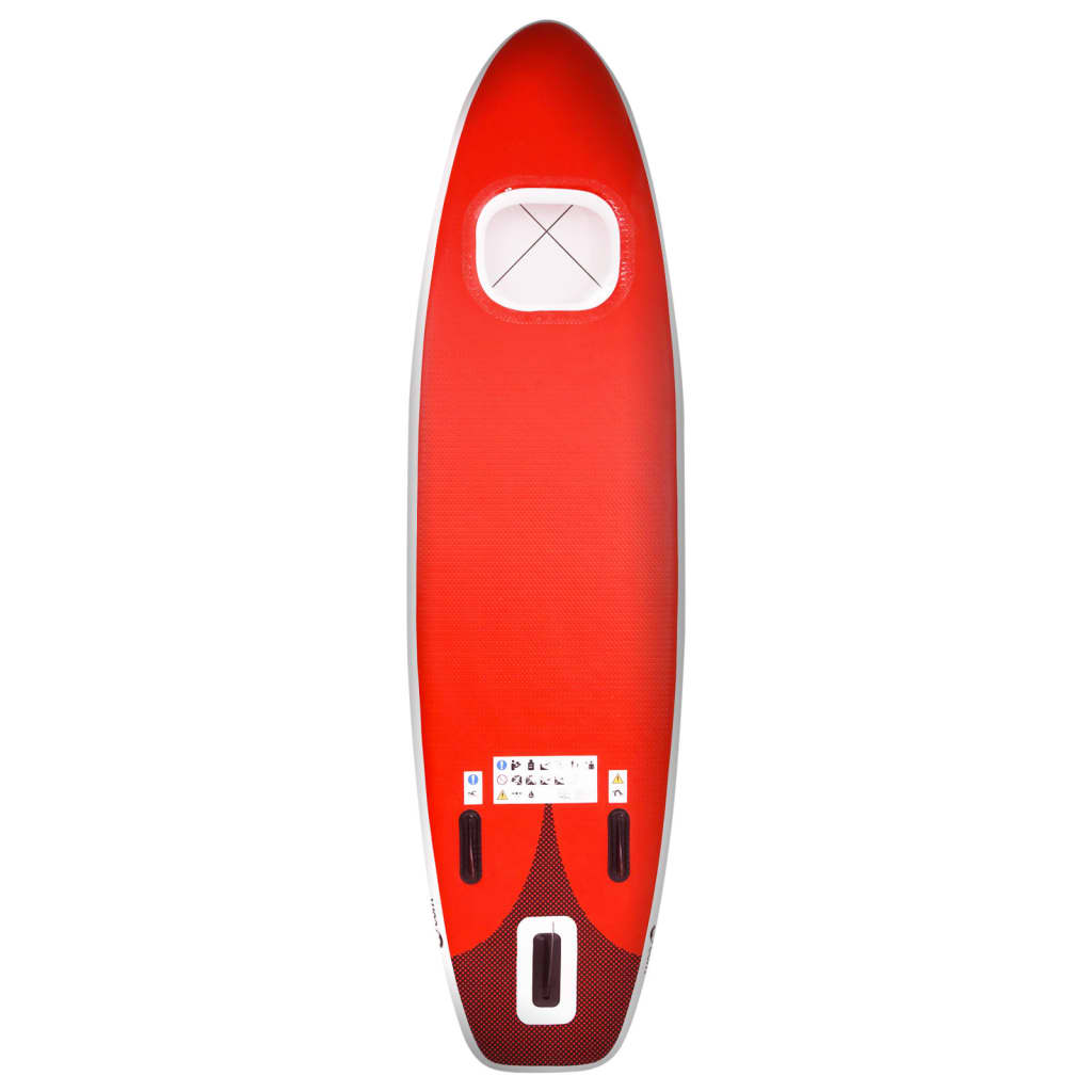 SUP-Board-Set Aufblasbar Rot 330x76x10 cm