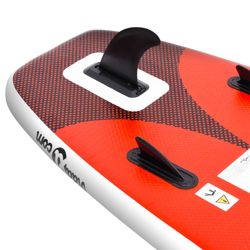 SUP-Board-Set Aufblasbar Rot 330x76x10 cm