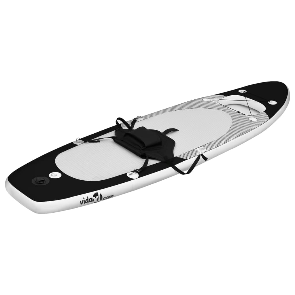 SUP-Board-Set Aufblasbar Schwarz 330x76x10 cm