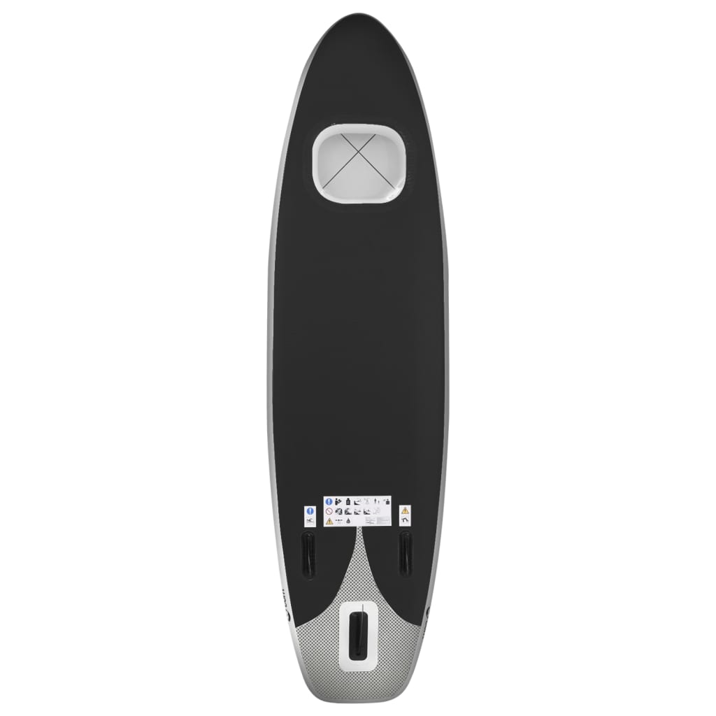 SUP-Board-Set Aufblasbar Schwarz 330x76x10 cm