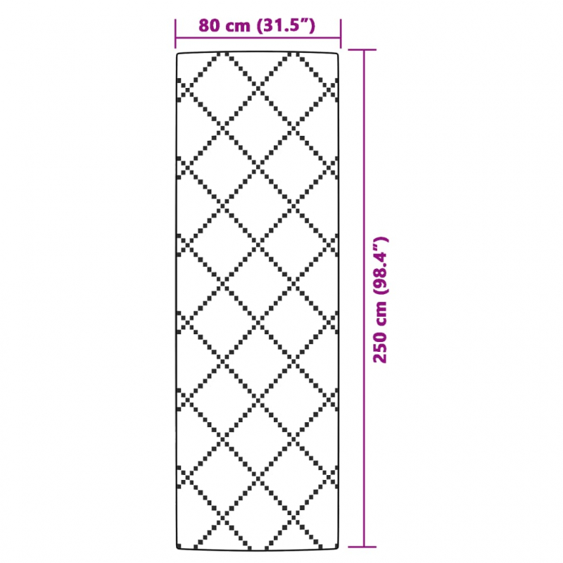 Outdoor-Teppich Braun 80x250 cm PP