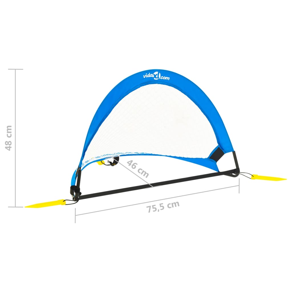 Fußballtore Kinder 2 Stk. mit Aufbewahrungstasche 75,5x46x48 cm