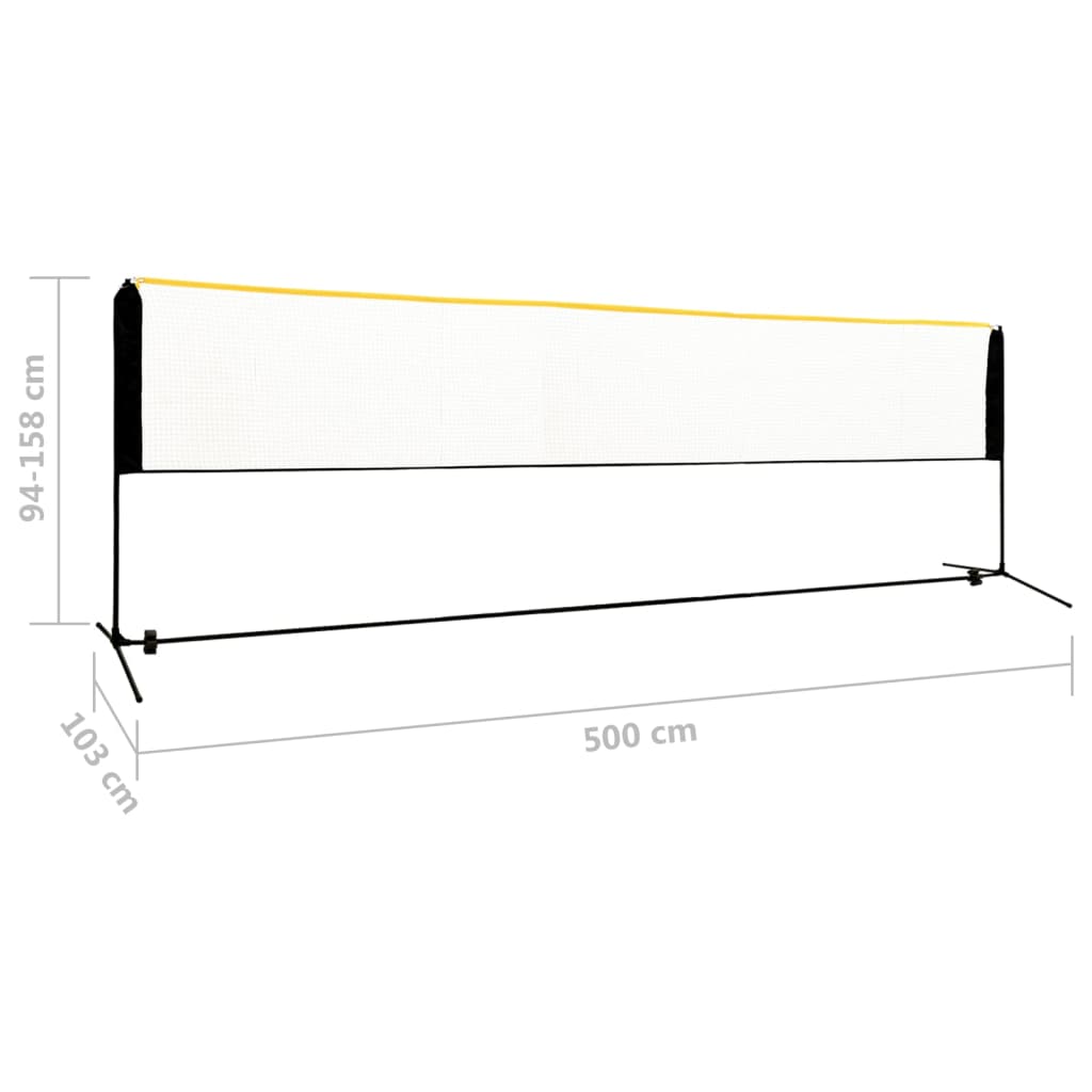 Badmintonnetz Verstellbar 500x103x94-158 cm Metall