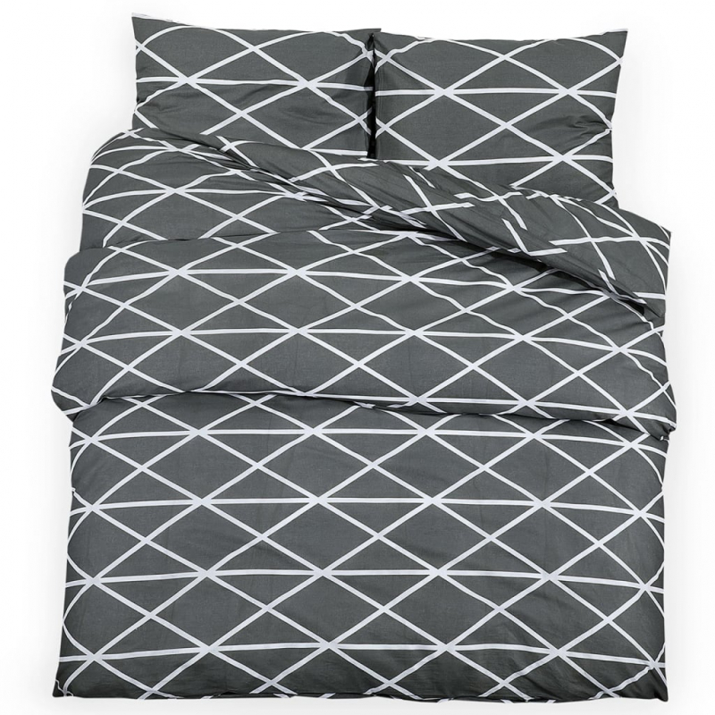 Bettwäsche-Set Grau 155x220 cm Baumwolle