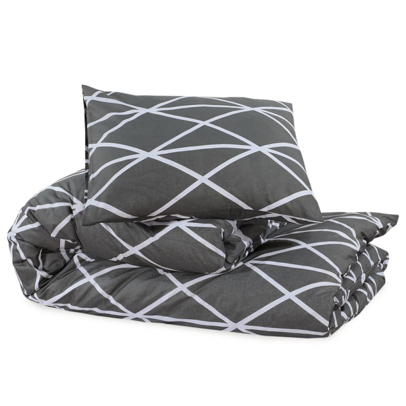 Bettwäsche-Set Grau 155x220 cm Baumwolle