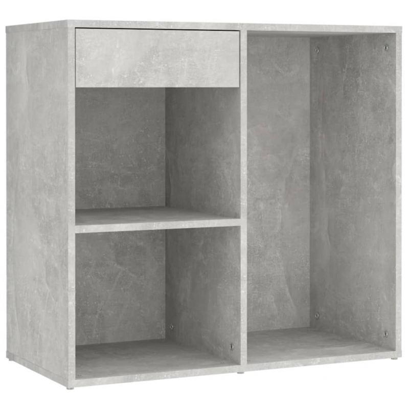 LED-Schminktisch mit Schrank Betongrau Holzwerkstoff