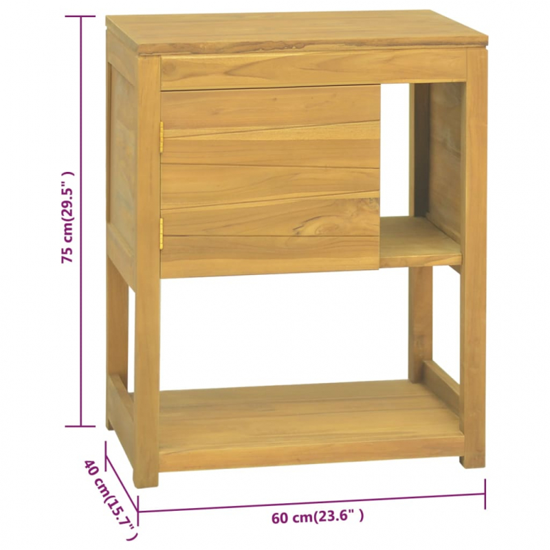 Badschrank 60x40x75 cm Massivholz Teak