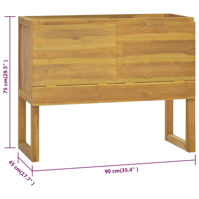 Badschrank 90x45x75 cm Massivholz Teak